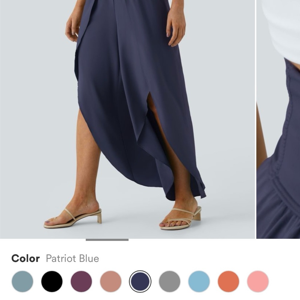 NWT HALARA Navy flowy Yoga pants - Picture 3 of 7